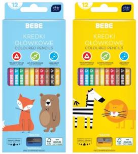 Kredki ołówkowe z temperówką BB Kids 12 kol mix. Wydawca: INTERDRUK. Multiszop.pl Opakowanie Kredki ołówkowe z temperówką BB Kids 12 kol mix