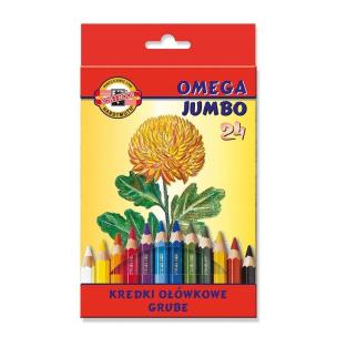 Kredki Omega Jumbo 24 kolory. Wydawca: Koh-I-Noor. Multiszop.pl Opakowanie Kredki Omega Jumbo 24 kolory
