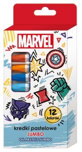 Kredki pastelowe jumbo Avengers 12 kolorów. Wydawca: Beniamin. Multiszop.pl Opakowanie Kredki pastelowe jumbo Avengers 12 kolorów