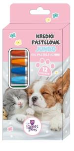 Kredki pastelowe jumbo The Sweet Pets 12 kolorów. Wydawca: Beniamin. Multiszop.pl Opakowanie Kredki pastelowe jumbo The Sweet Pets 12 kolorów