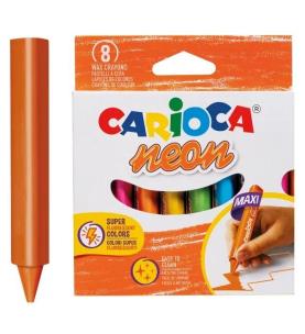 Opakowanie Kredki świecowe maxi neon 8 kolorów CARIOCA
