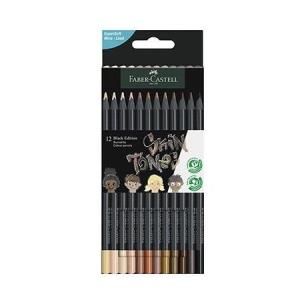 Kredki trójkątne Black Edition 12 odcieni skóry. Wydawca: Faber Castell. Multiszop.pl Opakowanie Kredki trójkątne Black Edition 12 odcieni skóry