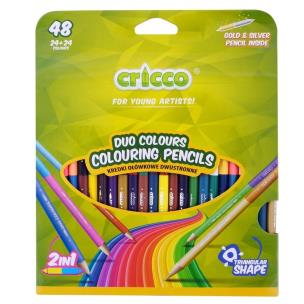 Opakowanie Kredki trójkątne dwustronne 48 kolorów CRICCO