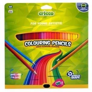 Kredki trójkątne z temperówką 60 kolorów CRICCO. Wydawca: Cricco. Multiszop.pl Opakowanie Kredki trójkątne z temperówką 60 kolorów CRICCO