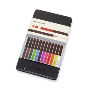 Kredki w metalowym pudełku 12 kolorów MOLESKINE. Wydawca: Moleskine. Multiszop.pl Opakowanie Kredki w metalowym pudełku 12 kolorów MOLESKINE