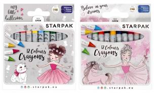 Opakowanie Kredki woskowe 12 kolorów Balerina