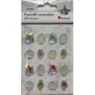 Opakowanie Kryształki samoprzylepne kamyki srebrne mix 16szt