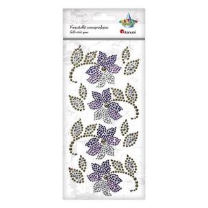 Opakowanie Kryształki samoprzylepne kwiaty 12szt