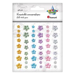 Opakowanie Kryształki samoprzylepne kwiaty 48szt