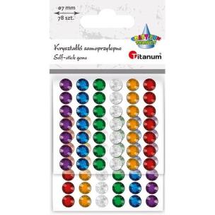 Opakowanie Kryształki samoprzylepne okrągłe 7mm 78szt mix