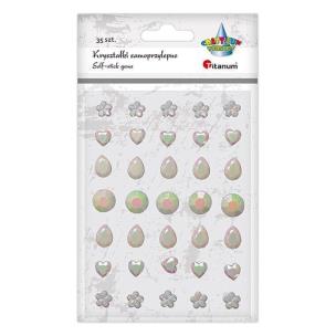 Opakowanie Kryształki samoprzylepne perłowe mix 35szt