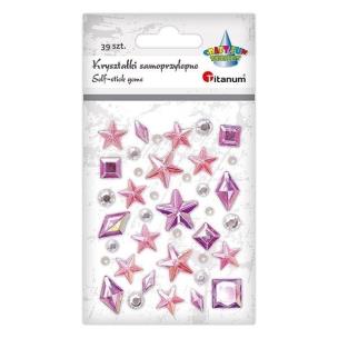 Opakowanie Kryształki samoprzylepne róż fiolet mix 39szt