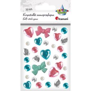Opakowanie Kryształki samoprzylepne róż niebieski mix 33szt