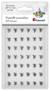 Opakowanie Kryształki samoprzylepne Serca srebrne 42szt