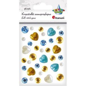 Opakowanie Kryształki samoprzylepne złotoniebieskie 36szt