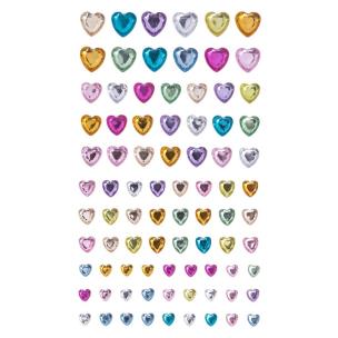 Opakowanie Kryształy samoprzylepne rainbow serduszka 84 szt. mix