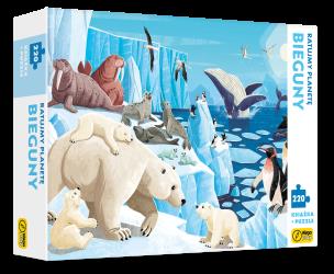 Okładka książki Książka i puzzle Ratujmy planetę bieguny 220 elementów