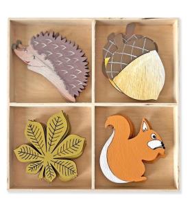 Opakowanie Kształty z drewna las 7cm 16szt