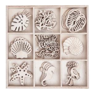 Kształty z drewna wakacje 45szt. Wydawca: Dalprint. Multiszop.pl Opakowanie Kształty z drewna wakacje 45szt