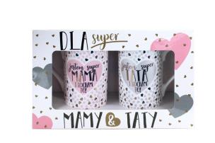 Kubek komplet Q 896 Super mama/tata (serduszka). Wydawca: Kukartka. Multiszop.pl Opakowanie Kubek komplet Q 896 Super mama/tata (serduszka)