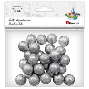 Opakowanie Kulki styropianowe 20mm 30szt srebrne