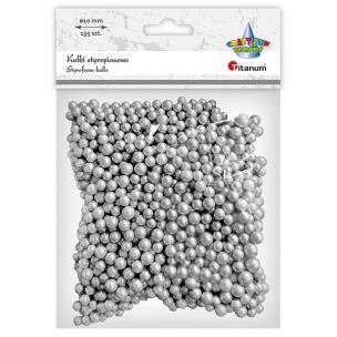 Opakowanie Kulki styropianowe 5/7mm 135szt srebrne
