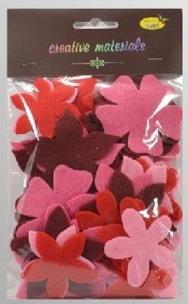 Opakowanie Kwiatki z filcu czerwienie i róże 60szt