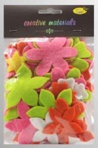 Opakowanie Kwiatki z filcu kolory wiesenne 60szt