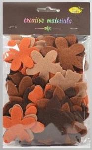 Opakowanie Kwiatki z filcu tonacja brązowa 60szt