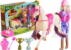 Opakowanie Lalka i biały koń w stajni + akcesoria