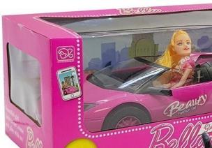 Opakowanie Lalka w samochodzie ciemny róż