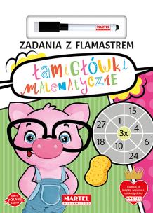 Łamigłówki matematyczne. Zadania z flamastrem. Autor: Katarzyna Salamon. Multiszop.pl Okładka książki Łamigłówki matematyczne. Zadania z flamastrem