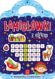 Łamigłówki z elfem. Książeczka z naklejkami. Autor:   Praca zbiorowa. Multiszop.pl Okładka książki Łamigłówki z elfem. Książeczka z naklejkami