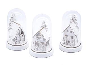 Opakowanie Lampka ledowa z motywem świątecznym szklana MIX