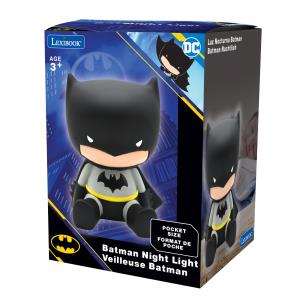 Lampka nocna zmieniająca kolor Batman ok. 13 cm NLJ01BAT. Wydawca: Lexibook. Multiszop.pl Opakowanie Lampka nocna zmieniająca kolor Batman ok. 13 cm NLJ01BAT