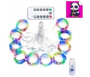 Opakowanie Lampki Kurtyna usb 300 LED 3x3 multikolor + pilot
