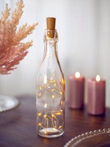 Lampki led z korkiem do butelki ciepły biały 197cm. Wydawca: PartyDeco. Multiszop.pl Opakowanie Lampki led z korkiem do butelki ciepły biały 197cm