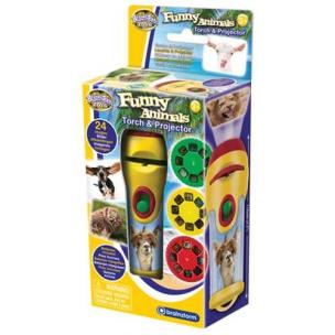 Latarka i projektor - Śmieszne zwierzęta. Wydawca: Brainstorm. Multiszop.pl Opakowanie Latarka i projektor - Śmieszne zwierzęta