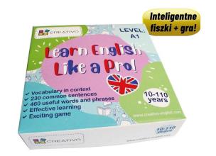 Learn English Like a Pro fiszki + gra A1. Autor: Dwornik Paweł. Multiszop.pl Okładka książki Learn English Like a Pro fiszki + gra A1