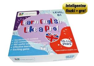 Learn English Like a Pro fiszki + gra B1. Autor: Dwornik Paweł. Multiszop.pl Okładka książki Learn English Like a Pro fiszki + gra B1