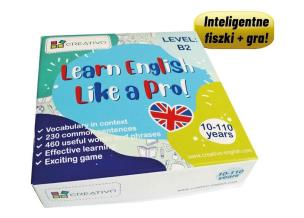 Learn English Like a Pro fiszki + gra B2. Autor: Dwornik Paweł. Multiszop.pl Okładka książki Learn English Like a Pro fiszki + gra B2