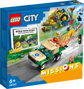 Lego CITY 60353 Misje ratowania dzikich zwierząt. Wydawca: LEGO(R). Multiszop.pl Opakowanie Lego CITY 60353 Misje ratowania dzikich zwierząt