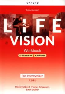 Life Vision Pre-Intermediate WB+online+multimedia. Autor: Helen Halliwell, Thomas Johannsen, Sarah Walker. Multiszop.pl Okładka książki Life Vision Pre-Intermediate WB+online+multimedia