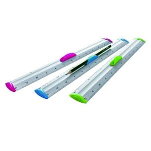 Opakowanie Linijka aluminiowa z uchwytem na ołówek 30cm MIX