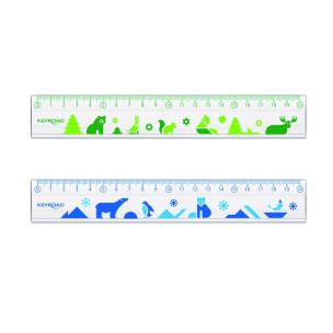 Opakowanie Linijka plastikowa transparentna z nadrukiem 20cm