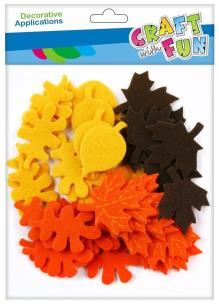 Liście filcowe samoprzylepne 45szt. Wydawca: Craft With Fun. Multiszop.pl Opakowanie Liście filcowe samoprzylepne 45szt