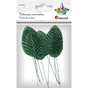 Opakowanie Liście materiałowe na druciku 10szt ciemnozielone