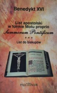 Okładka książki List apostolski w formie motu proprio Summorum...