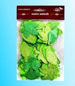 Opakowanie Listki brokatowe tonacja zielona 60szt