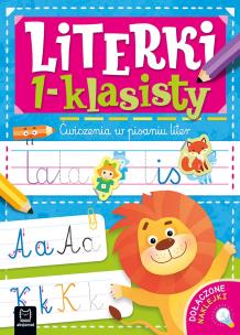 Literki 1-klasisty. Ćwiczenia w pisaniu liter. Autor: Bator Agnieszka. Multiszop.pl Okładka książki Literki 1-klasisty. Ćwiczenia w pisaniu liter